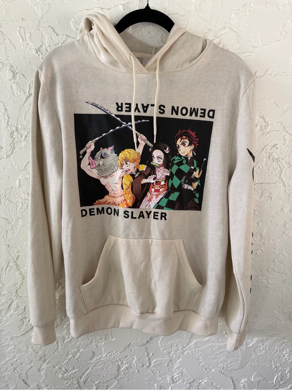 Demon Slayer Graphic Pullover Hoodie - Cream